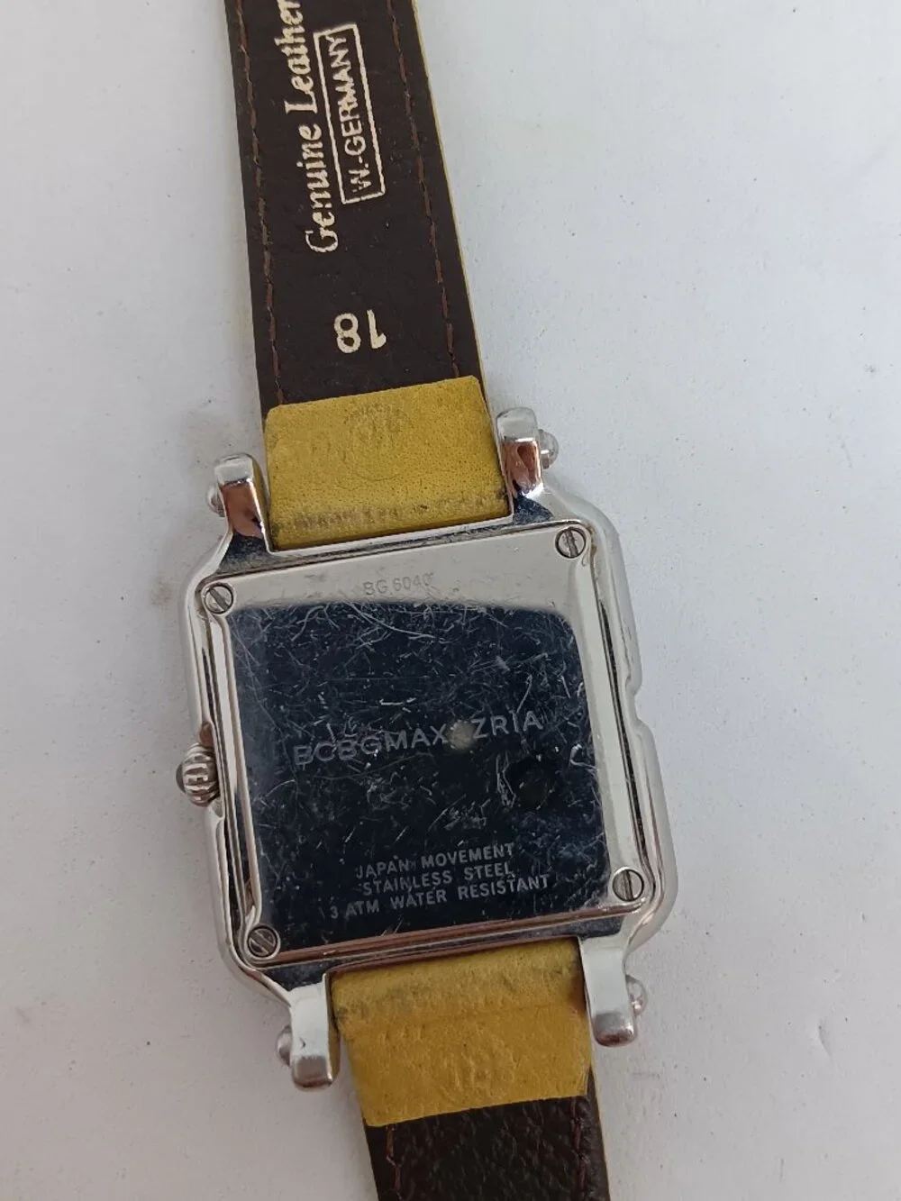 BCBGMAXAZRIA BG6040 Women's 34mm Crystal Bezel S/Steel Square Watch NEW BATTERY